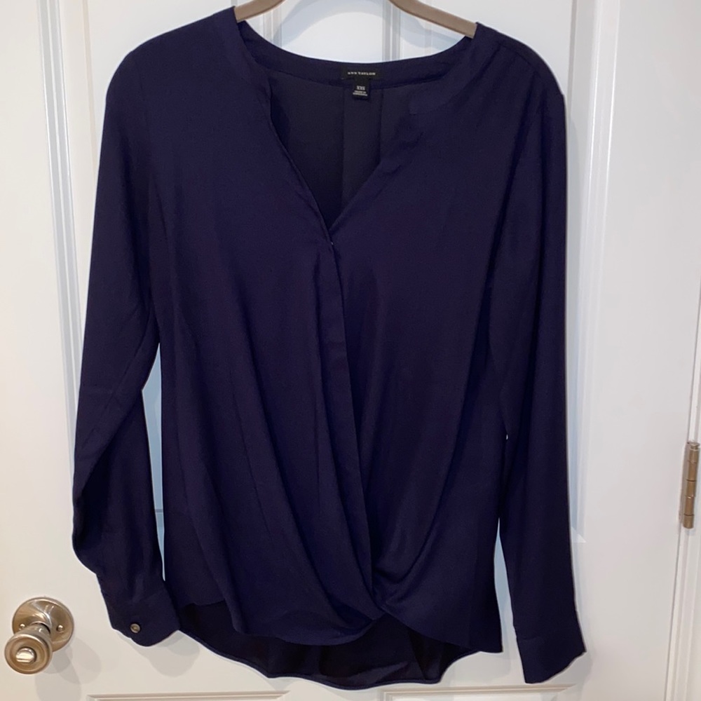 Ann Taylor Navy Blouse